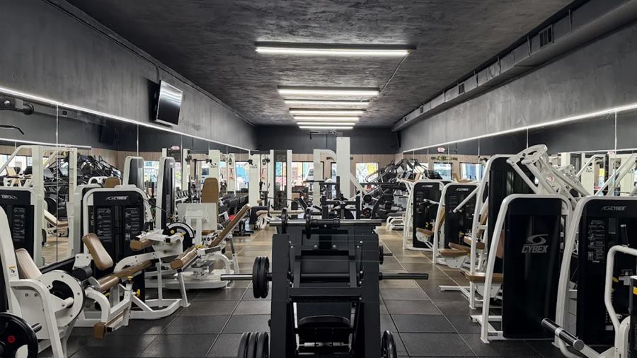 The Shark Training floor with rows of machines and racks