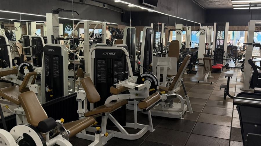 Row of strength machines